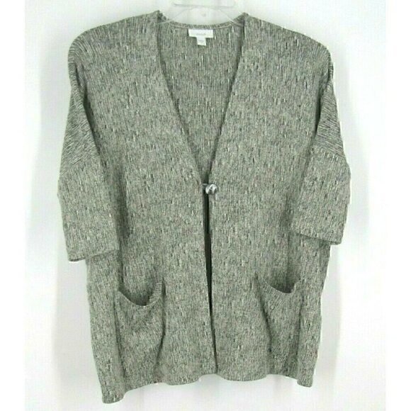 Pure Jill Linen Blend One button White Gray Small - Picture 1 of 5